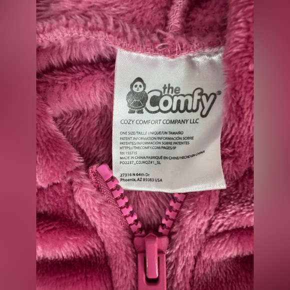 The Comfy hot pink fuschia one size wearable blanket hooded sweatshirt warm soft - Picture 3 of 9